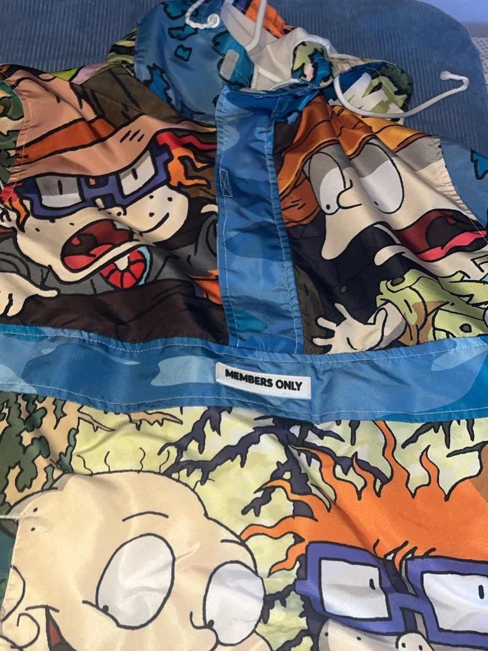 Members Only Multicolor Cartoon Graphic Windbreaker Jacket